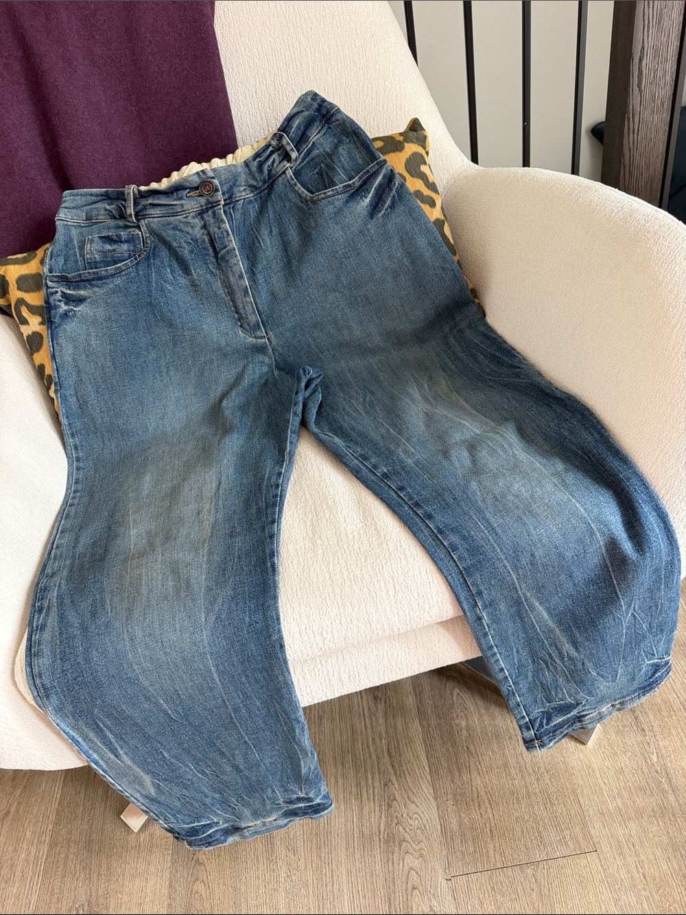 Relaxed Blue High Rise Jeans for Women